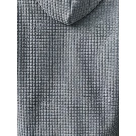 Plus Size - Plus Size Women'S Casual Hoodie with Large Sunflower & Butterfly Print, Waffle Pullover with Kangaroo Pocket, Long Sleeve, Fall/Winter Collection, Casual Wear Hoodie | Floral Print Hoodie | Waffle Fabric, Sweater Hoodie