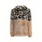 Plus Size, Winter Women's Fashion Double-Sided Polar Velvet Top with Leopard Print Long Sleeve Hoodie, Contrast Color Zipper Loose Casual Plus Size Pullover