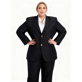 Plus Size - 8000NW Big Size Navy Blue Women'S Suit. Jacket Material: 100% . 8000NW Navy Blue Women'S Suit. This Slim-fitting, Elegant, And Unique Business Suit Has A Simple Style And Is Suitable For Spring And Autumn Wear