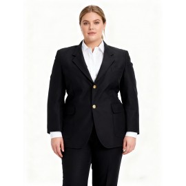 Plus Size - 8000NW Big Size Navy Blue Women'S Suit. Jacket Material: 100% . 8000NW Navy Blue Women'S Suit. This Slim-fitting, Elegant, And Unique Business Suit Has A Simple Style And Is Suitable For Spring And Autumn Wear