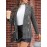 Elegant Plus Size Houndstooth Blazer for Women - 100% Polyester, Lapel Collar, Woven, Non-Stretch Fabric, All-Season, Regular Fit Adult Jacket