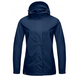 Women's Lightweight Waterproof Rain Jacket, Packable Rain Shell with Hood