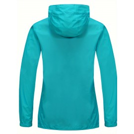 Women's Lightweight Waterproof Rain Jacket, Packable Rain Shell with Hood