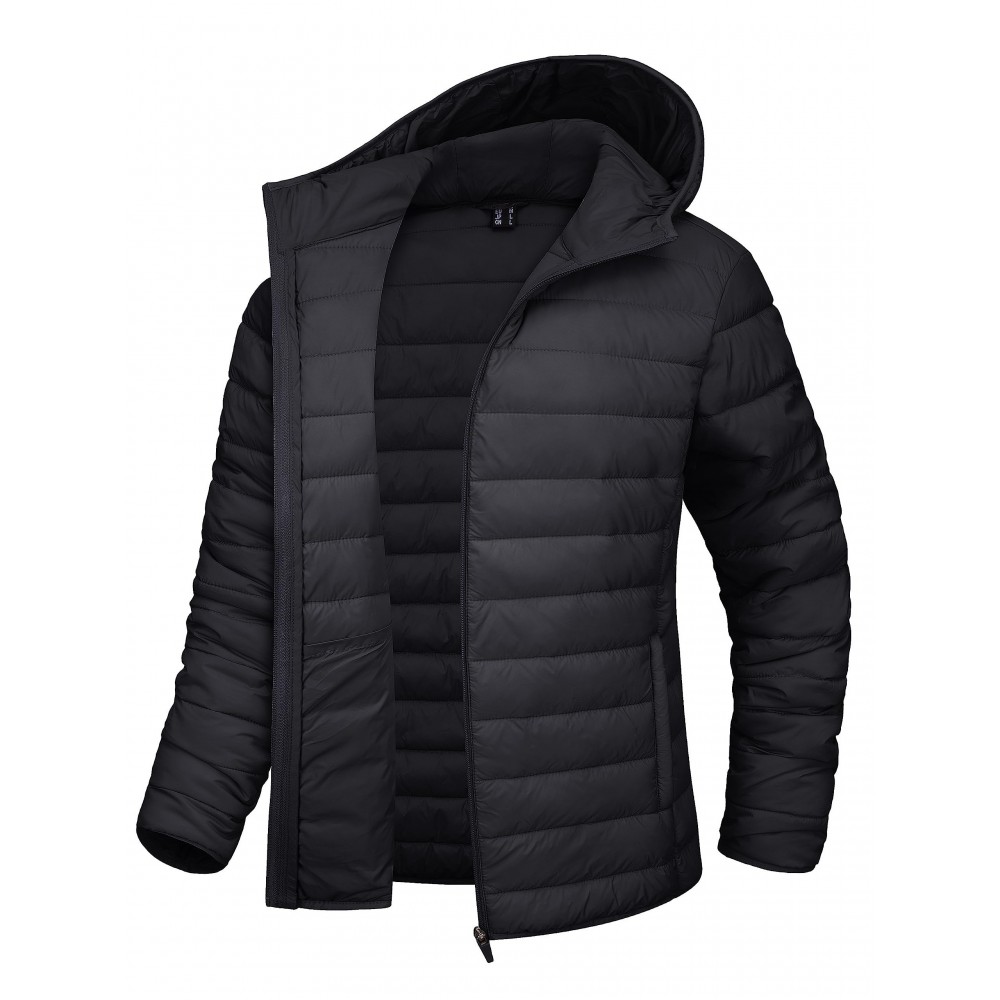 Plus Size Women's Puffer Jacket - Ultra-Lightweight, Warm, and Comfortable Hooded Coat with Full Zip and Waterproof Windproof Design for Hiking, Camping, Mountaineering, and Winter Outdoor Activities - Fashionable Padded Jacket for Curvy Figures