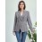 Elegant Plus Size Double-Breasted Blazer - Chic Plaid, Long Sleeve Suit Jacket for Women, Machine Washable